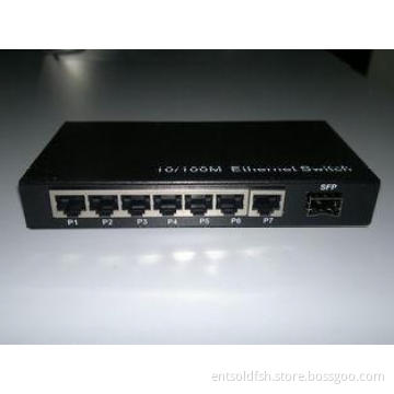 7 UTP Port SFP Fiber Optic Switches Full Duplex Fast Ethern